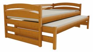 Dětská postel s výsuvnou přistýlkou z MASIVU 180x80cm bez šuplíku - DPV012