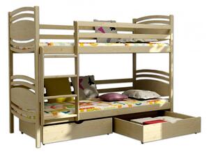 Dětská patrová postel z MASIVU 180x80cm bez šuplíku - PP001