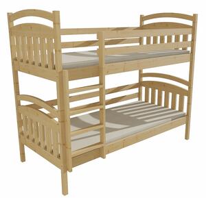 Dětská patrová postel z MASIVU 200x90cm se šuplíky - PP003