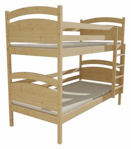 Dětská patrová postel z MASIVU 200x90cm bez šuplíku - PP006