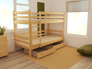 Dětská patrová postel z MASIVU 180x80cm se šuplíky - PP008
