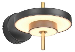 Trio T240270180 LED nástěnné svítidlo KEATON | 10W integrovaný LED zdroj | 1x1200lm | 2300+3000+4000K | Trio - SwitchDimmer | černá | zlatá