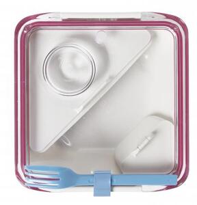 Lunch box BLACK-BLUM Appetit, 880ml, bílý/růžový, modrá vidlička