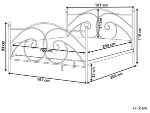 Černá kovová postel s rámem 160 x 200 cm DINARD