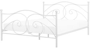 Bílá kovová postel s rámem 160 x 200 cm DINARD