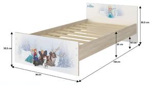 Dětská postel MAX bez šuplíku Disney - MINNIE PARIS 180x90 cm NORSKÁ BORORVICE - bez zábran