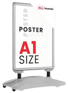Reklamní Áčko A1 OWZ Waterbase – STŘÍBRNÝ hliníkový rám, Z_OWZ_WATER_A1S