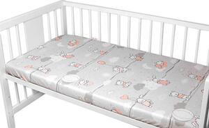 Baby Nellys Prostěradlo do postýlky 140x70cm, bavlna Premium, Good night Animals GIRL, šedé