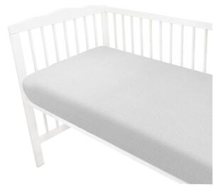 Baby Nellys Mušelínové prostěradlo do postýlky 60 x 120 NATURE double - šedé