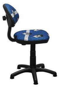 Dětská otočná židle KIERAN - FOTBAL modrá