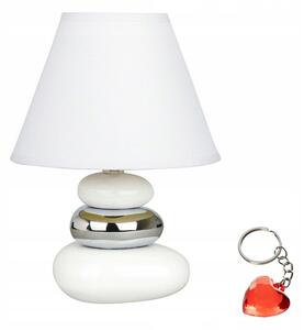 Stolní lampa noční kamínky do ložnice E14 keramická 25 cm SALEM Rabalux