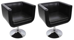 Barové židle 2 ks, umělá kůže, černá