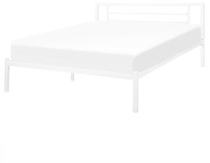 Kovová bílá postel s rámem CUSSET 160 x 200 cm