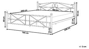 Bílá kovová postel s rámem 180 x 200 cm RODEZ