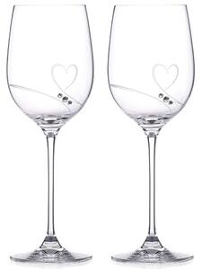Diamante sklenice na bílé víno Romance s kamínky Swarovski 330ml 2KS