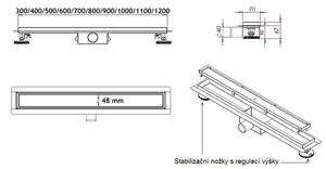 Sprchový žlab NEO classic 30-120 cm