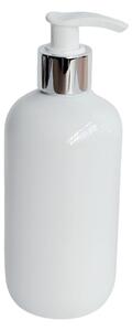 Dávkovač na mýdlo 300 ml bílý s bílo-stříbrnou pumpičkou BELA