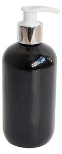 Dávkovač na mýdlo 300 ml černý s bílo-stříbrnou pumpičkou BELA