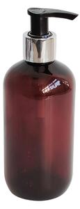 Dávkovač na mýdlo 300 ml hnědý s černo-stříbrnou pumpičkou BELA