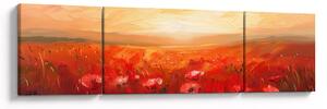 Obraz - Pole vlčích máků (170x50 cm)