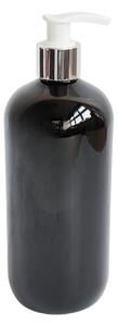 Dávkovač na mýdlo 500 ml černý s bílo-stříbrnou pumpičkou BELA