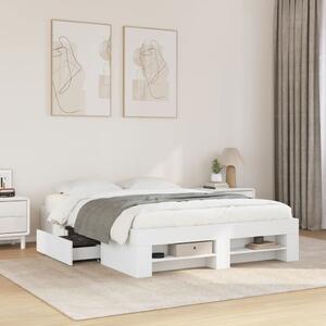Rám postele bílý 135 x 190 cm kompozitní dřevo 3295506