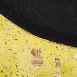Kožený koberec žlutý ⌀ 140 cm ZEYTIN
