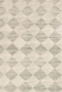 Kusový koberec vlněný Agnella Agnus Checkered Šedý Béžový Rozměr: 133x195 cm