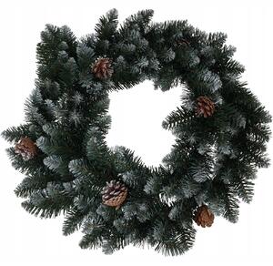 VÁNOČNÍ VĚNEC S ŠIŠKAMI K VLASTNÍMU OZDOBENÍ, PRŮMĚR 60 CM