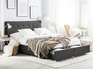 Čalouněná postel 160 x 200 cm s úložným prostorem tmavě šedá LA ROCHELLE