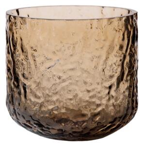 ERNST Skleněný svícen Pattern Amber - 9 cm EF564