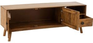 Hnědý dřevěný TV stolek J-line Oram 152 x 40 cm