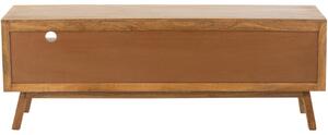 Hnědý dřevěný TV stolek J-line Oram 152 x 40 cm