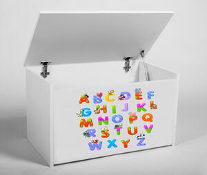 Box na hračky Denia, bílý + abeceda