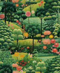 Vliesová tapeta na zeď, zelená, krajina, květiny, stromy, 127924, Arboretum, Graham Brown Premium