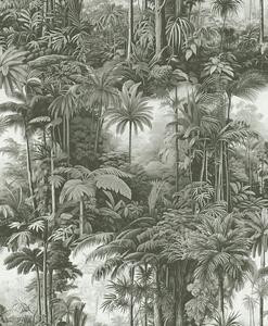 Vliesová tapeta na zeď, šedo-černá, palmy, džungle, 127916, Arboretum, Graham Brown Premium