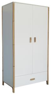 Théo Bébé Bílá lakovaná šatní skříň Oceane 175 x 90 cm