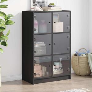 Highboard s dvířky černý 68 x 37 x 109 cm kompozitní dřevo 3295851