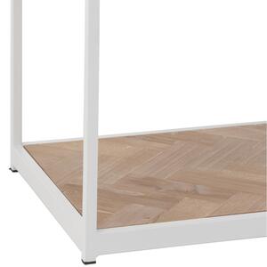 Dřevěný konferenční stolek J-line Zigtem 150 x 40 cm s bílou konstrukcí