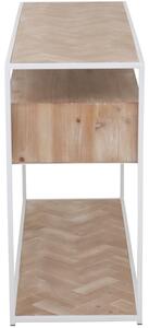 Dřevěný toaletní stolek J-line Zigtem 120 x 40 cm s bílou konstrukcí