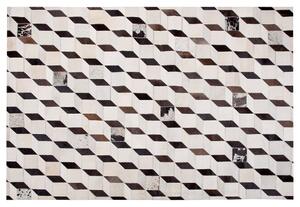 Kožený koberec hnědý 140 x 200 cm ALPKOY