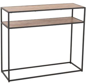 Dřevěný toaletní stolek J-line Zigtem 100 x 35 cm s černou konstrukcí