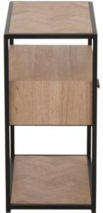 Dřevěný noční stolek J-line Zigtem 50 x 30 cm s černou konstrukcí