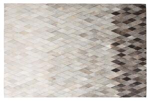 Šedobílý kožený koberec MALDAN 140 x 200 cm