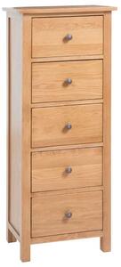 Vysoká komoda se zásuvkami 45x32x110 cm masivní dubové dřevo 329924