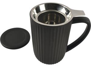 FINE 2 DINE Hi!Tea Hrnek s uchem a sítkem, objem 0,60 litru, černý