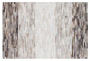 Hnědošedý kožený koberec 140 x 200 cm SINNELI