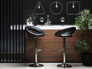 Sada dvou barových židlí s ekokůže černá PEORIA