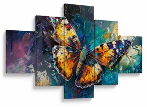 Obraz - Motýl, olejomalba (125x70 cm)