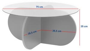 Konferenční stolek BUBBLE pr. 75 cm béžová/čirá